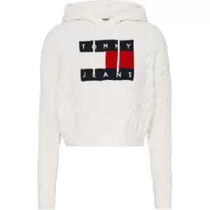 Tommy Jeans Tjw Center Flag Cable Hoodie - White