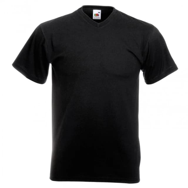 Fruit Of The Loom Fruit of the Loom Men Valueweight V-Neck, Short Sleeve T-Shirt in Black Size: Small Black S Male 5055747631395