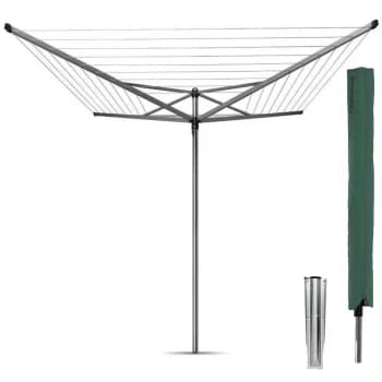 Brabantia 4-Arm 50m Topspinner Rotary Airer with Cover