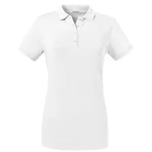 Russell Womens/Ladies Tailored Stretch Polo (S) (White)