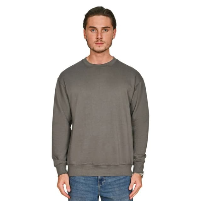 Casual Classics Mens Core Combed Cotton Regular Sweatshirt in Charcoal Size: Small Charcoal Male S