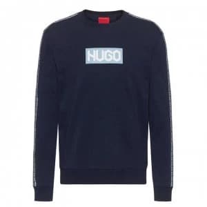 Hugo Boss Debeshi Tape Logo Sweatshirt Navy Size M Men