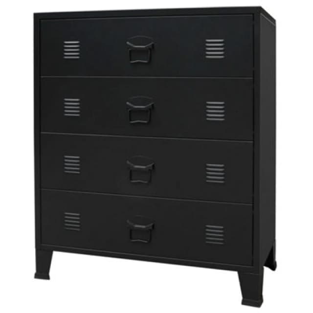 VIDAXL Chest of Drawers Metal Industrial Style 78x40x93cm Black Vidaxl 8718475593942
