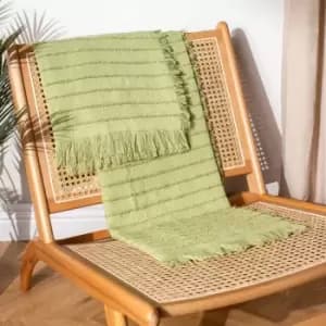 Furn. Hazie Linear Woven Throw Pistachio