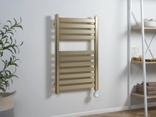 Eden Caldera 600W Electric Towel Radiator In Brushed Brass With Smart WiFi Control