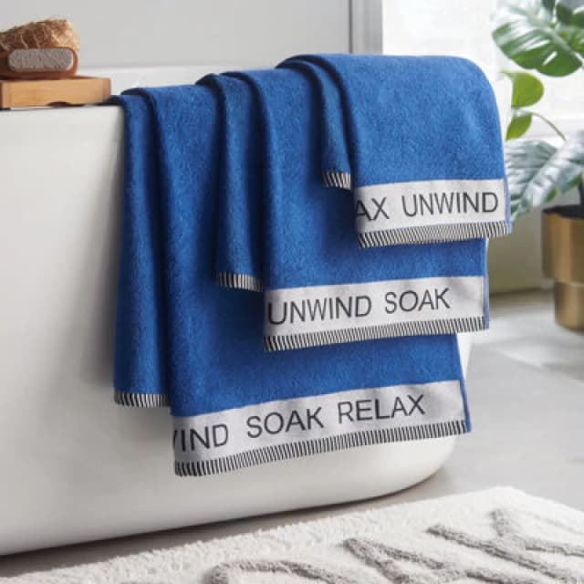 Catherine Lansfield Quick Dry Bale of Four Towels Cobalt Blue