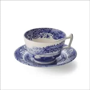 Spode Blue Italian Breakfast Cup & Saucer 0.28L Set Of 4