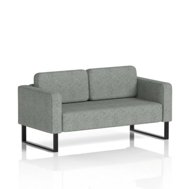 Brixworth Office Sofa 2 Seater with Black Legs in Rivet Fabric - Prime