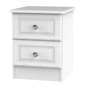 Florence White Ash 2 Drawer Bedside Cabinet