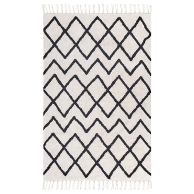 Beliani Rug Eldes Beige 160 X 230 Cm Cotton