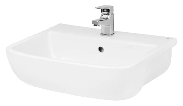 Balterley Semi Recessed 1 Tap Hole Minimalist Basin Tap Not Included 520mm White