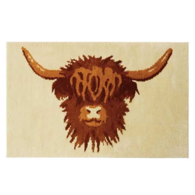 Allure Bath Fashions Highland Cow Bath Mat - Non Slip & Super Soft