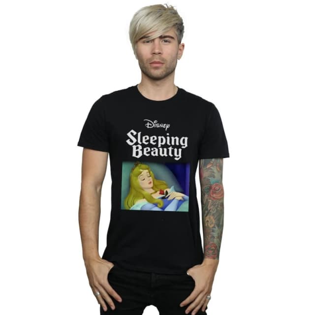 Disney Men Sleeping Beauty Aurora T-Shirt in Black Size: Small Black S Male 5059308908650