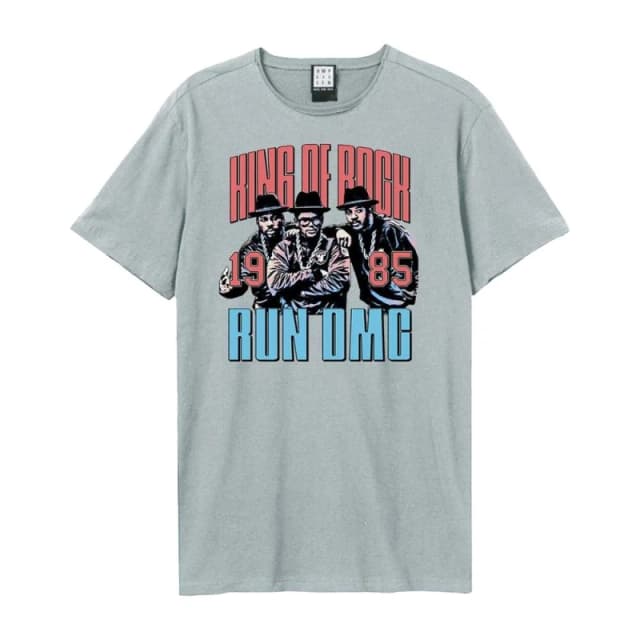 Amplified Mens King Of Rock Run DMC T-Shirt in Pale Blue Size: XS Pale Blue Male XS