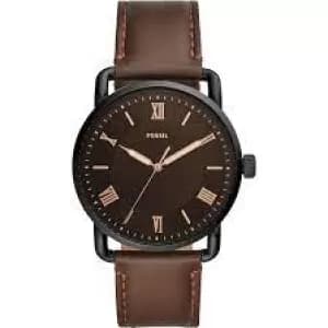Fossil Mens Copeland 42Mm Three-Hand Leather Watch - Brown