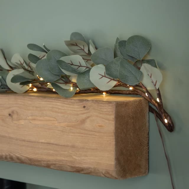 1.8m Eucalyptus Christmas Garland with 130 Warm White LEDs