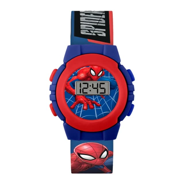 Marvel Disney Marvel Spiderman Red and Blue Digital Watch, Multi, Women Print VG4IM Female