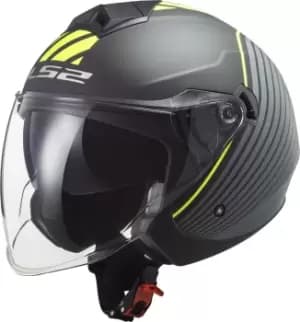 LS2 OF573 Twister Luna Jet Helmet, black-silver, Size 2XL, black-silver, Size 2XL