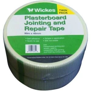 Wickes Fibreglass Plasterboard Repair and Jointing Tape 90m Pack 2