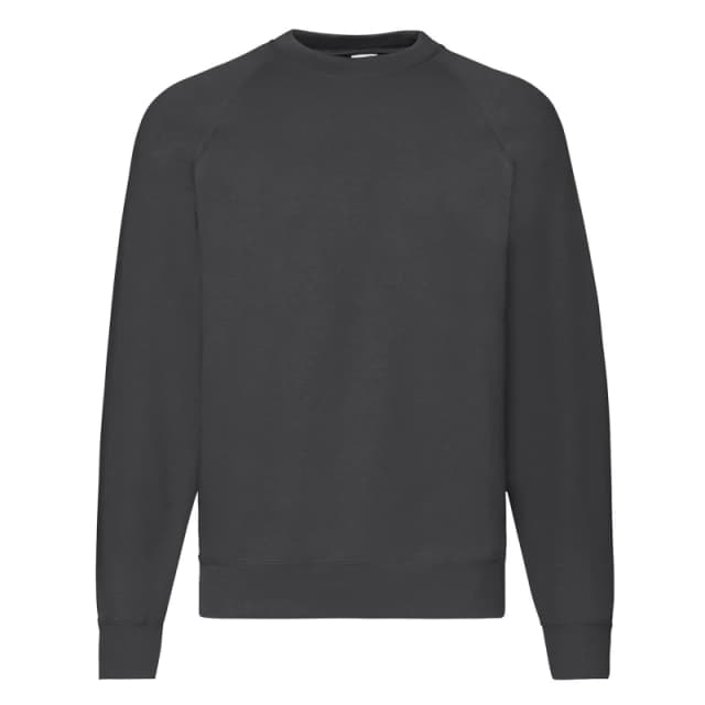 Fruit Of The Loom Fruit of the Loom Men Classic 80 20 Raglan Sweatshirt in Mid Grey Size: Small Mid Grey S Male 5063238599505