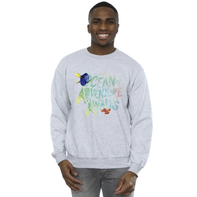 Disney Men Finding Dory Ocean Of Adventure Sweatshirt in Grey Size: Small Grey S Male 5063283476479