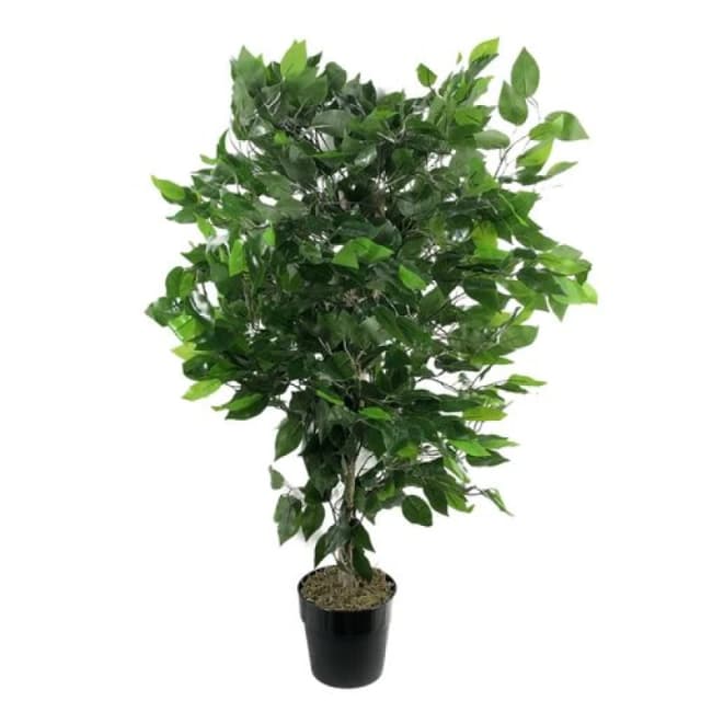 Leaf 90cm Artificial Ficus Tree Bush - Large Bushy Plant Green