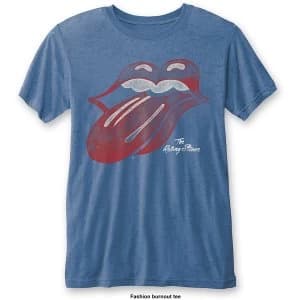 The Rolling Stones - Vintage Tongue Unisex Large T-Shirt - Blue