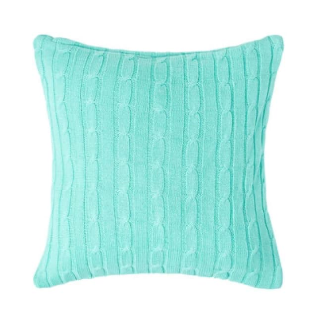 Homescapes Cotton Cable Knit Cushion Cover, 45 x 45cm Green
