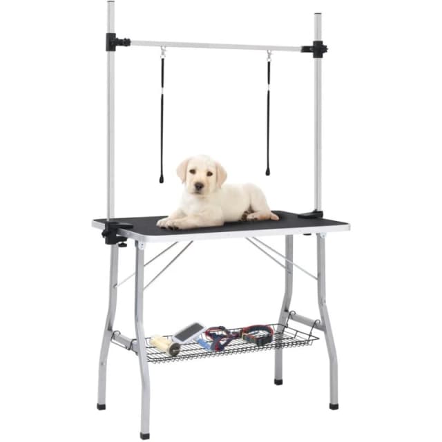 VIDAXL Vidaxl - Adjustable Dog Grooming Table with 2 Loops and Basket 8720286318300