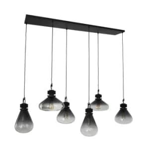 Flere Spotlight Bar Black Matt, Glass Transparent Grey