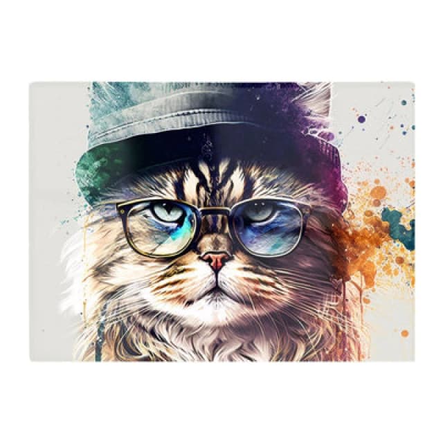 Warren Reed Designer Siberian Cat Face Splashart Chopping Board