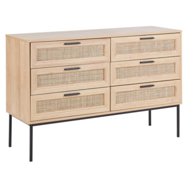 Beliani 6 Drawer Chest Pasco Light Brown