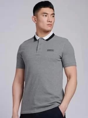 Barbour International Ampere Polo, Grey Marl, Size L, Men