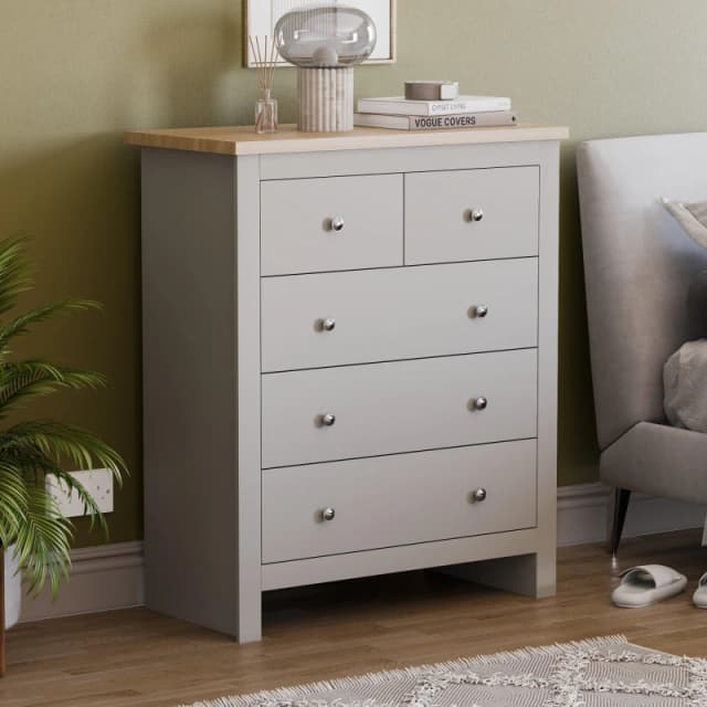 Lassic Vida Designs Arlington 3+2 Drawer Chest Grey unisex One Size