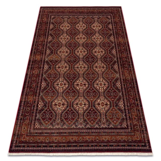 RugsX Wool Keshan Rug in Red Size: 80cm x 145cm Red Unisex 80cm x 145 cm