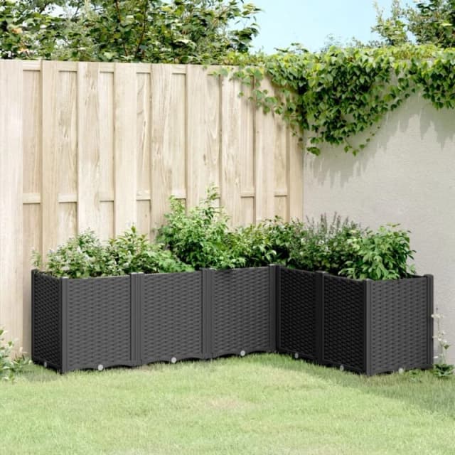 vidaXL Garden Planter Black 160x120x53cm PP, Black 367863