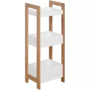 3 Tier Storage Shelf Bamboo Organiser Bathroom Shower Caddy Display Rack Baskets - Homcom