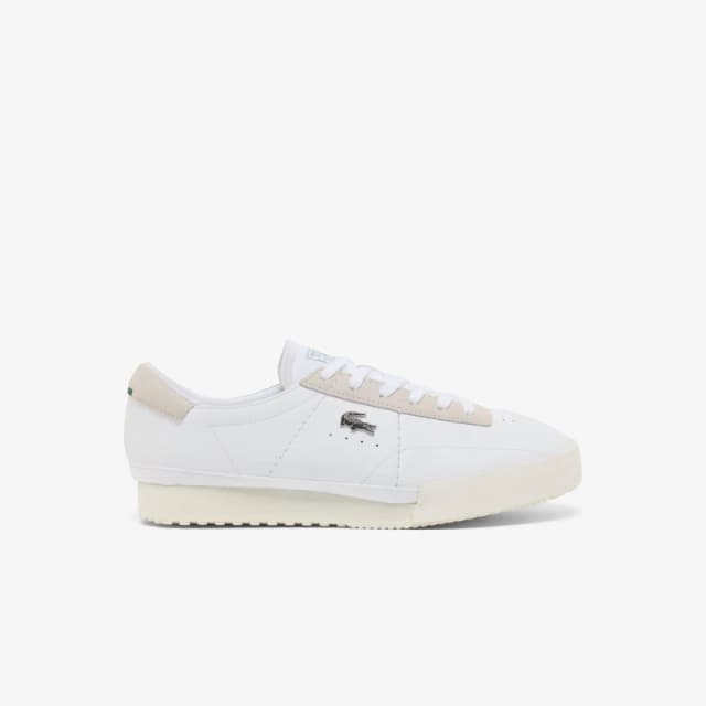 Lacoste Mens Aura Leather Low-Top Trainers Wht/Off Wht 65T male 7 (40.5)
