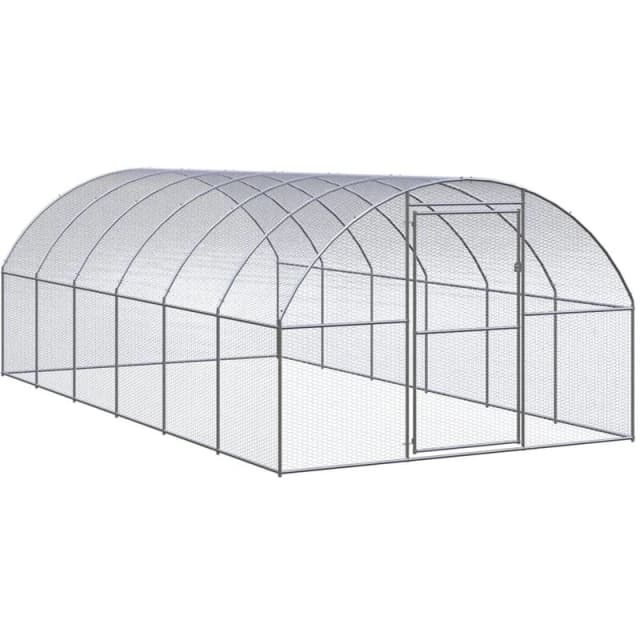 VIDAXL Outdoor Chicken Coop 3x6x2 m Galvanised Steel Vidaxl 8720286844885
