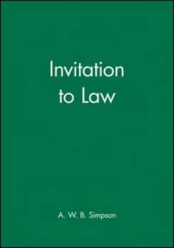 Invitation to Law by A. W. B. Simpson Paperback