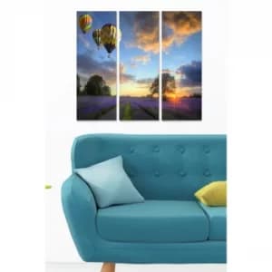 MDF7129676 Multicolor Decorative MDF Painting (3 Pieces)