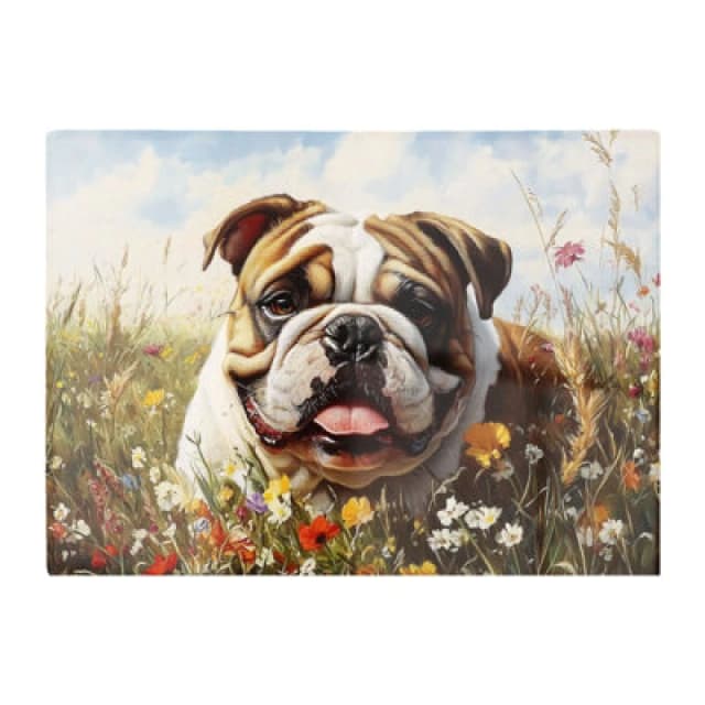 Warren Reed Designer Bulldog In The Summer Meadow Chopping Board
