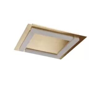 Verona Square Ceiling 4 Light 20W LED 3000K, 1800lm, Satin Gold/Frosted Acrylic, 3yrs Warranty