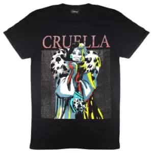 Disney Womens/Ladies Villains Cruella De Vil Boyfriend T-Shirt (L) (Black)