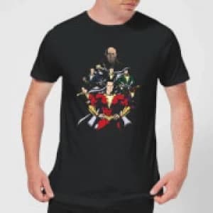Shazam Team Up Mens T-Shirt - Black - M