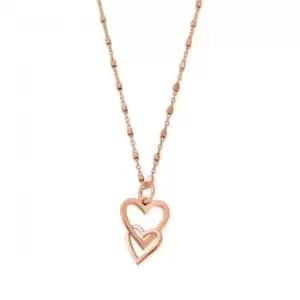 Rose Interlocking Love Heart Necklace RNDC573
