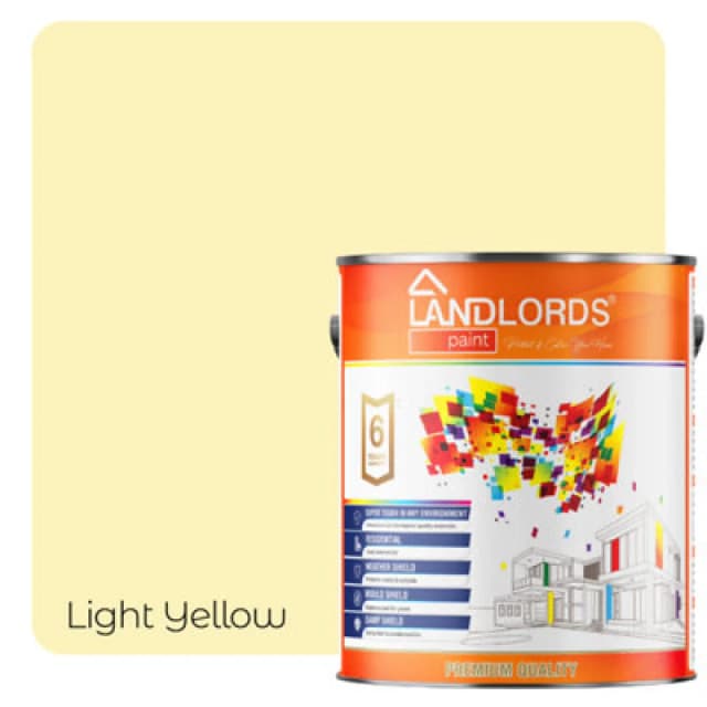 Landlords Paint - Matt Paint - Smooth Matt Finish For Walls & Ceilings - Light Yellow - 1L