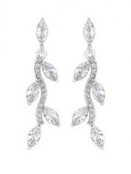 Jon Richard Jon Richard Bridal Pave Wave Leaf Drop Earrings