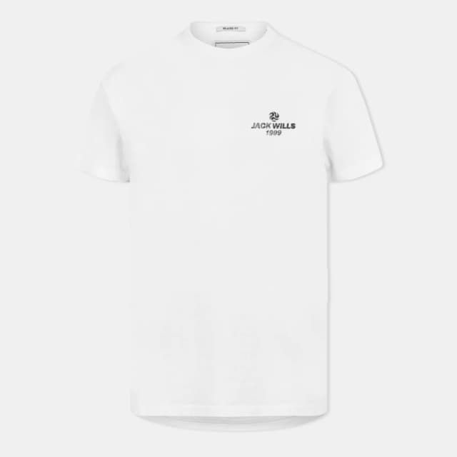 Jack Wills Mens JW Reverse Print Regular Fit T-Shirt White male S