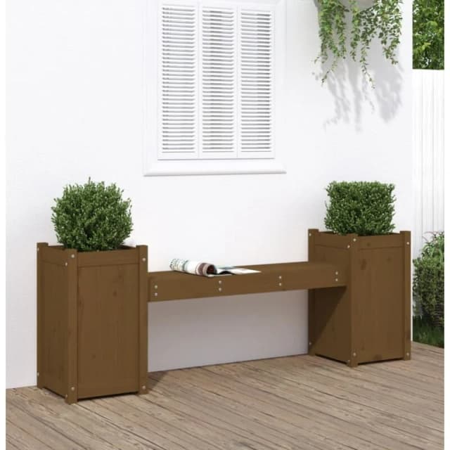 vidaXL Planter Bench Honey Brown 180x36x63cm Solid Wood Pine, Brown 825166